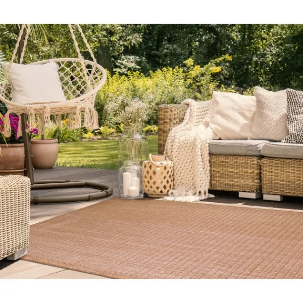 Outdoor Rugs-Kirkland's Home Kaya Rust Gradient Indoor/Outdoor Area Rug, 6X9 Orange
