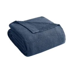 Blankets & Throws-Kirkland's Home King Rylan Knit Blanket Blue