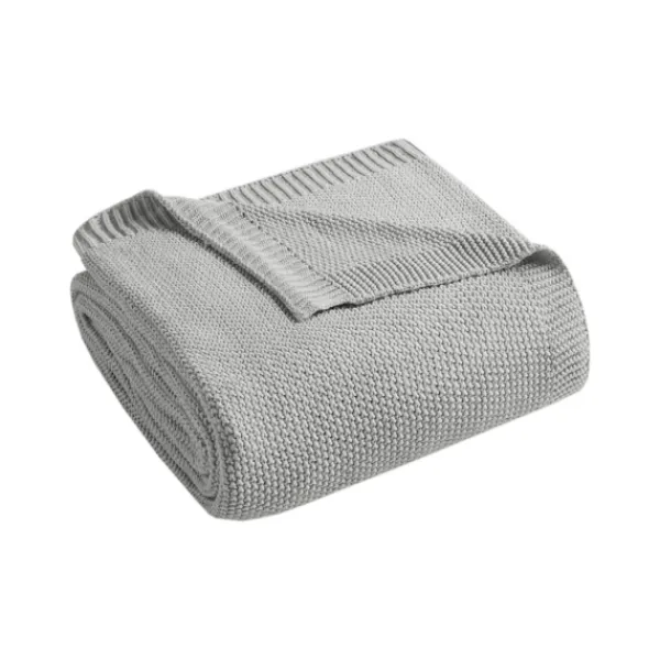 Blankets & Throws-Kirkland's Home King Rylan Knit Blanket Gray