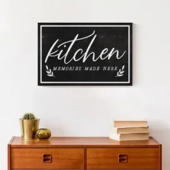 Wall Quotes & Signs-Kirkland's Home Kitchen Memories Canvas Wall Plaque Black/White
