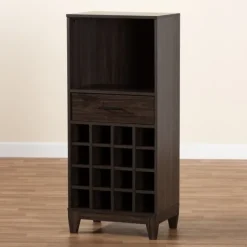 Cabinets & Sideboards-Kirkland's Home Kitredge Dark Wine Cabinet Brown