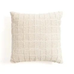 Pillows-Kirkland's Home Knit Cotton Pillow Ivory