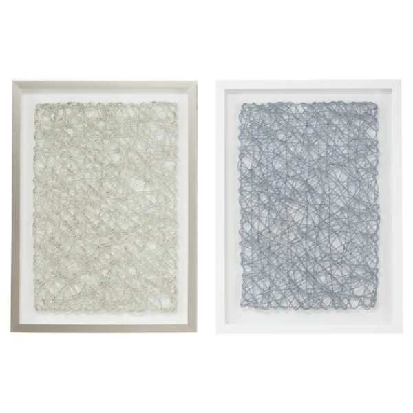 Framed Art-Kirkland's Home Knotted String 2-Pc. Shadow Box Set Green/Blue/White