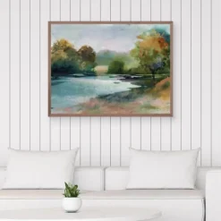 Canvas Art-Kirkland's Home Lacu Ii Framed Canvas Art Print Brown/Blue