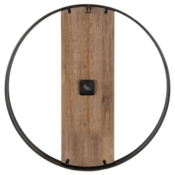 Clocks-Kirkland's Home Ladd Natural Wood Wall Clock Black
