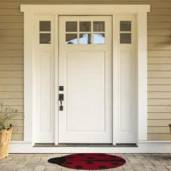 Doormats-Kirkland's Home Ladybug Shaped Doormat Red/Black