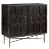 Cabinets & Sideboards-Kirkland's Home Laini Distressed Modern Carved Cabinet Black