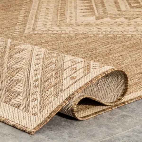 Outdoor Rugs-Kirkland's Home Landy Aztec Outdoor Rug, 5X8 Tan