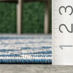 Outdoor Rugs-Kirkland's Home Landy Blue Aztec Outdoor Rug, 8X10 Blue/Gray