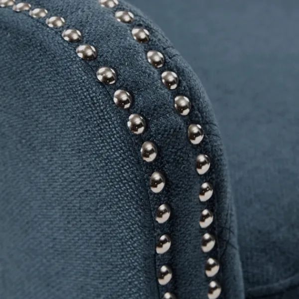 Accent Chairs-Kirkland's Home Lanea Quilted Accent Chair With Silver Studs Blue