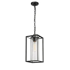 Outdoor Lighting-Kirkland's Home Lantern Outdoor Pendant Light Black