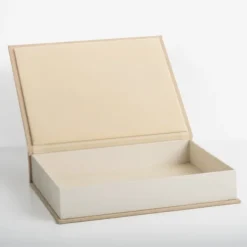 Baskets & Boxes-Kirkland's Home Large Beige Linen Book Box Tan