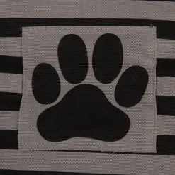 Baskets & Boxes-Kirkland's Home Large Black Paw Patch Stripe Round Pet Basket Black/Gray