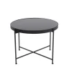 Accent & End Tables-Kirkland's Home Large Metal And Glass Side Table Black