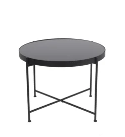 Accent & End Tables-Kirkland's Home Large Metal And Glass Side Table Black