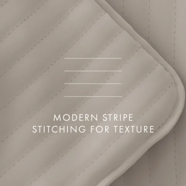 Quilts-Kirkland's Home Latte Stitched Stripes 2-Pc. Twin Quilt Set Gray