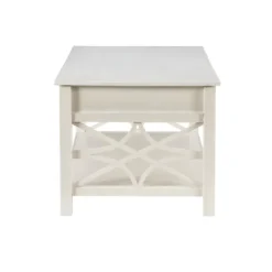 Coffee Tables-Kirkland's Home Lattice Raised Top Storage Coffee Table White