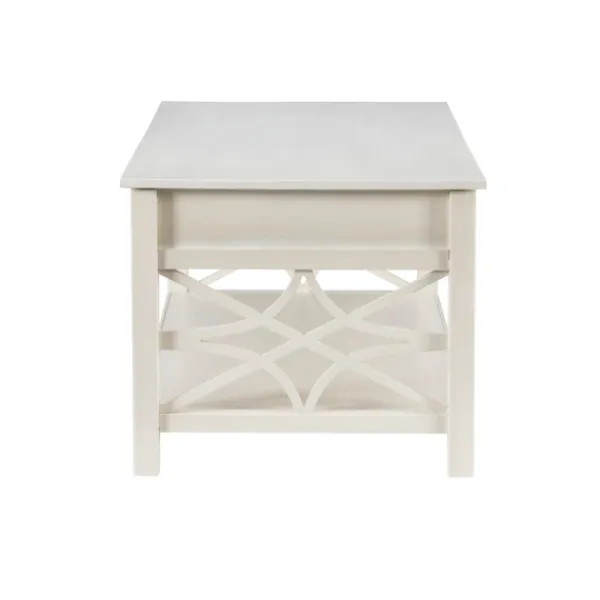 Coffee Tables-Kirkland's Home Lattice Raised Top Storage Coffee Table White