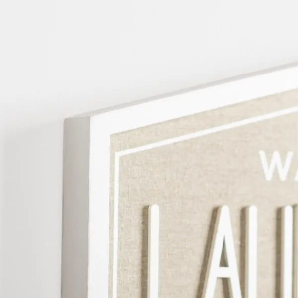Wall Quotes & Signs-Kirkland's Home Laundry & Co. Hexagon Wood Plaque Tan/White