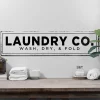 Wall Quotes & Signs-Kirkland's Home Laundry Co. Metal Wall Plaque Black/White