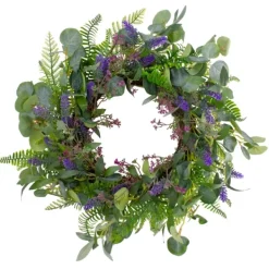 Wreaths-Kirkland's Home Lavender And Catnip Wild Floral Wreath Green/Purple