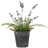 Arrangements & Greenery-Kirkland's Home Lavender And Fern Arrangement In Iron Pot, 18 In. Green/Purple