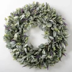 Wreaths-Kirkland's Home Lavender And Lamb'S Ear Wreath Green/Purple