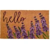 Doormats-Kirkland's Home Lavender Hello Doormat Tan/Black/Purple