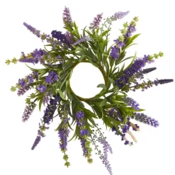 Wreaths-Kirkland's Home Lavender Wreath And Arrangement 2-Pc. Set Purple/Green