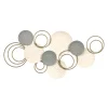Wall Plaques-Kirkland's Home Layered Herringbone Plates Wall Plaque Gray/White/Gold