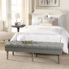 Benches & Ottomans-Kirkland's Home Layla Button Tufted Bench Gray