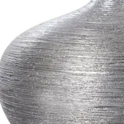 Vases-Kirkland's Home Leaf Ribbed Gatsby Bottle Vases, Set Of 2 Silver