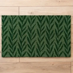 Doormats-Kirkland's Home Leafy Vine Coir Doormat Green