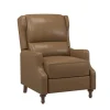 Accent Chairs-Kirkland's Home Leather Nailhead Trim Classic Recliner Brown