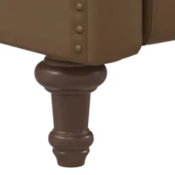 Accent Chairs-Kirkland's Home Leather Nailhead Trim Classic Recliner Brown
