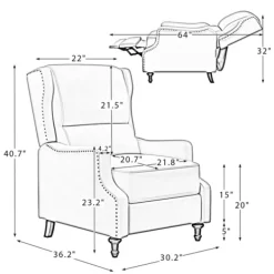 Accent Chairs-Kirkland's Home Leather Nailhead Trim Classic Recliner Brown