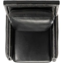 Accent Chairs-Kirkland's Home Leather Nailhead Trim Recliner Black
