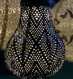 Outdoor Lighting-Kirkland's Home Led Dark Bulb Outdoor Hanging Lantern Blue