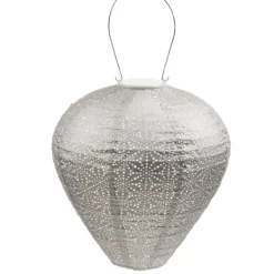 Outdoor Lighting-Kirkland's Home Led Taupe Balloon Outdoor Hanging Lantern Gray