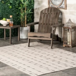 Outdoor Rugs-Kirkland's Home Lela Gray Raindrop Cascade Outdoor Rug, 5X8 Gray/Tan