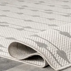 Outdoor Rugs-Kirkland's Home Lela Gray Raindrop Cascade Outdoor Rug, 5X8 Gray/Tan