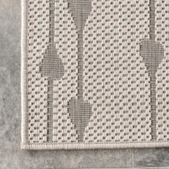 Outdoor Rugs-Kirkland's Home Lela Gray Raindrop Cascade Outdoor Rug, 5X8 Gray/Tan