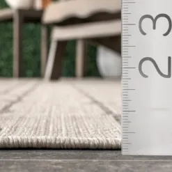 Outdoor Rugs-Kirkland's Home Lela Gray Raindrop Cascade Outdoor Rug, 5X8 Gray/Tan