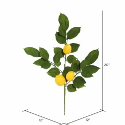 Stems & Bouquets-Kirkland's Home Lemon Leaf Spray Stems, Set Of 4 Yellow/Green
