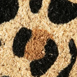 Doormats-Kirkland's Home Leopard Print Coir Doormat Tan/Black/Brown