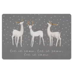 Kitchen & Floor Mats-Kirkland's Home Let It Snow Reindeer Christmas Floor Mat Gray