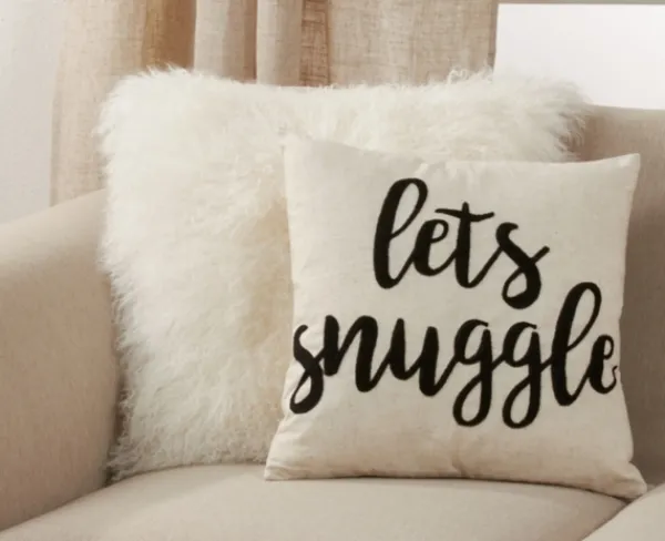 Pillows-Kirkland's Home Let'S Snuggle Embroidered Throw Pillow Tan/Black
