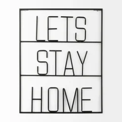 Wall Quotes & Signs-Kirkland's Home Let'S Stay Home Metal Wall Plaque Black
