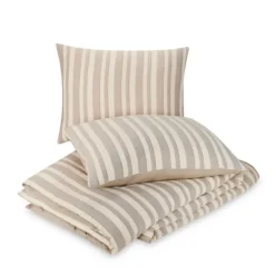 Duvets-Kirkland's Home Liam Striped King 3-Pc. Duvet Set Ivory/Blue