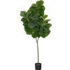 Trees & Topiaries-Kirkland's Home Lifelike Fiddle Leaf Fig In Nursery Planter, 6 Ft.